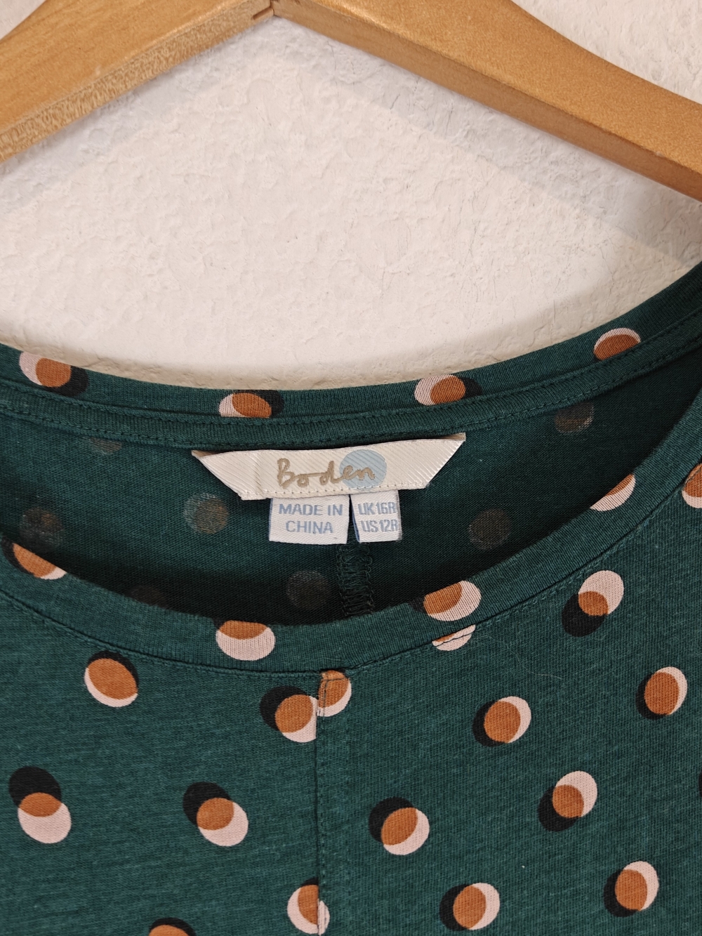 Boden Forest Green Polka Dot Swing Tunic Dress | Tencel Cotton Blend Pockets 12R - Picture 7 of 12